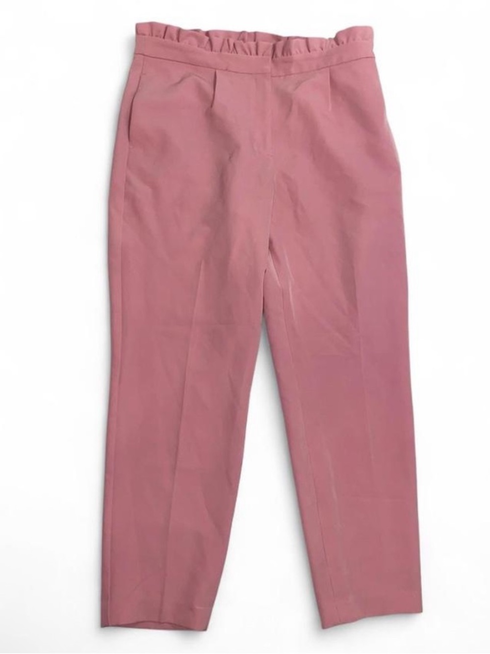 Express Pink Tailored Tapered High Waist Ankle Trousers w Pockets Size 12